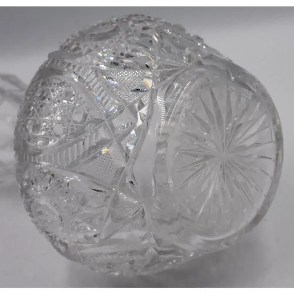 American Brilliant Cut Glass Crystal Carafe Decanter Vase
